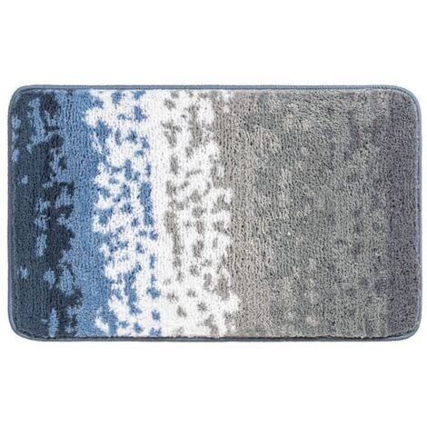 Tapis Antidérapant de Bain en Fibre Epaissie , Moderne-Bleu-40x60cm