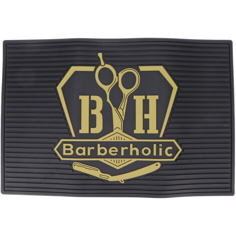 Tapis Antidérapant pour Salon de Coiffure Motif BH - Coussin de Stylisme Capillaire