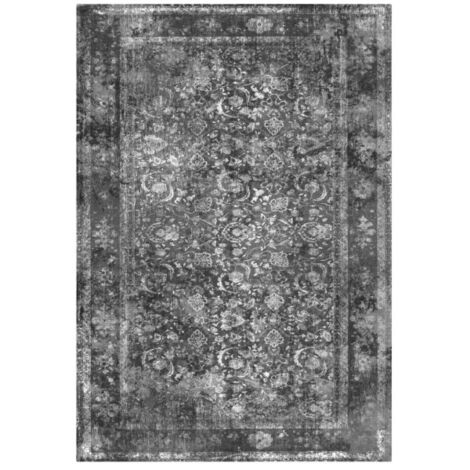Tapis Antique à Poils Courts "Vintage" Gris 140 x 200 cm