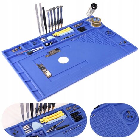 Tapis antistatique en silicone bleu Yihua, grand format, 440 x 310 mm