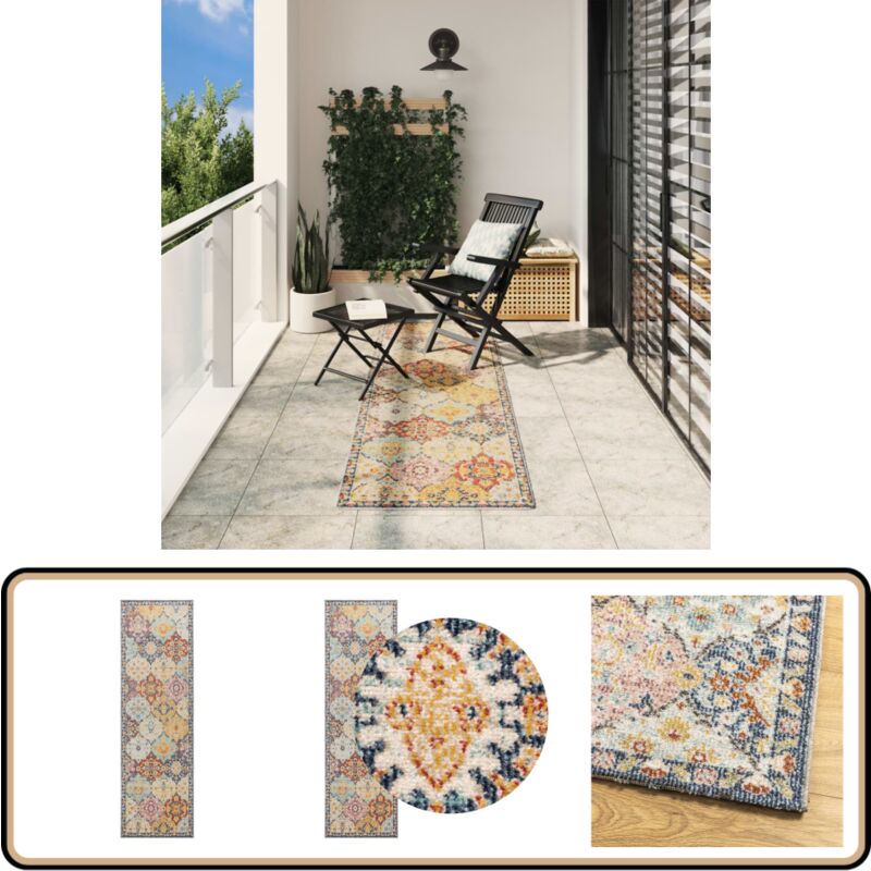Vidaxl - Tapis arbizu intérieur extérieur design vintage 80x250 cm - Tapiss Salon - Tapis Chambre - Tapis Vintage - Tapis Décoratif - Tapis