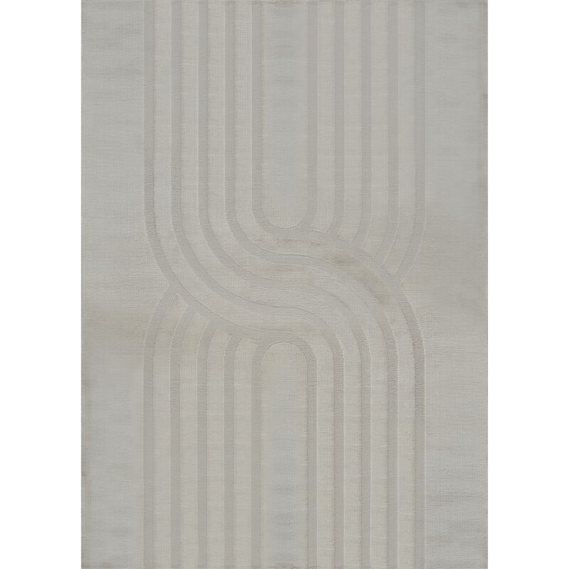 Tapis beige salon chambre motif arc beige madrid 05 poils courts satinés Toutapis 160x230