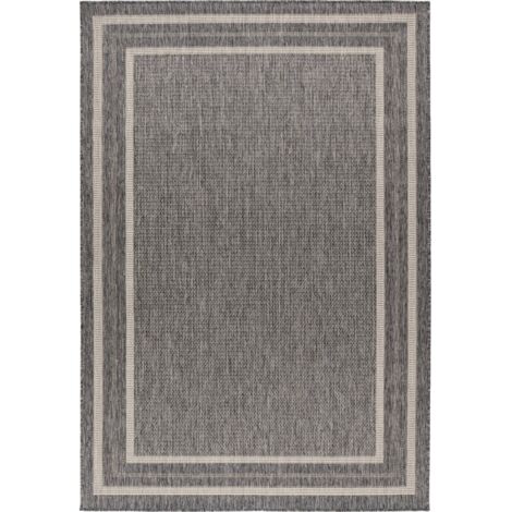 Tapis argenté plat et brillant intérieur extérieur - 230 x 160 cm