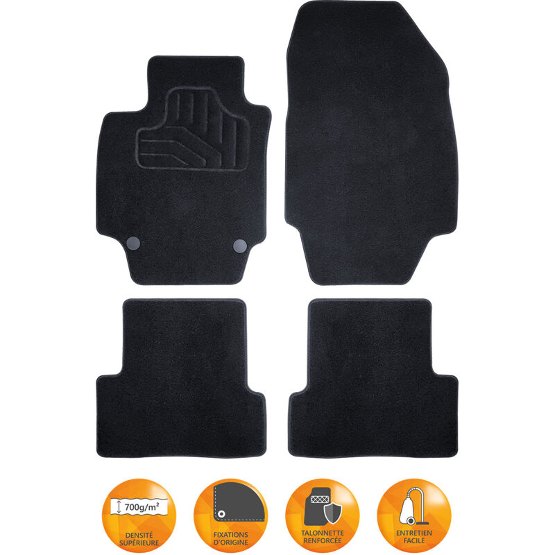 Tapis auto compatible avec Citroen C4 Cactus ap14 - Incar moquette