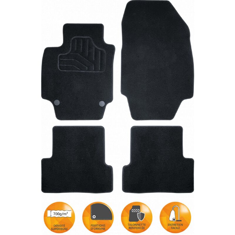 Incar - Tapis auto compatible avec Opel Zafira a 99-05 - Noir