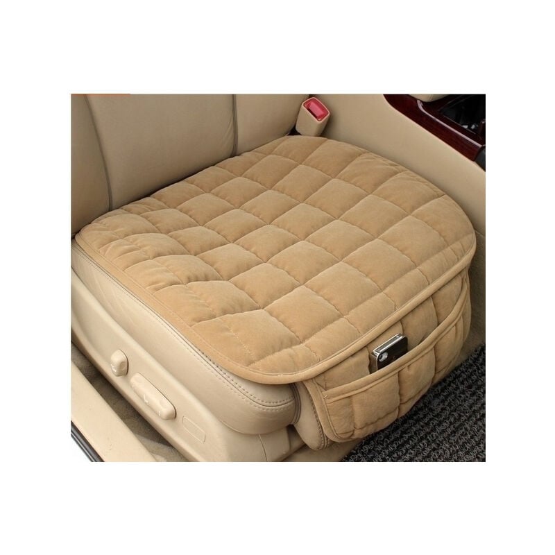 Fortuneville - Tapis avant de voiture simple et confortable antidérapant et respirant coussin de siège auto 1pcs (beige)