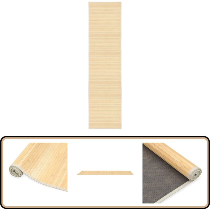 Tapis Bambou 80x300 cm Naturel - Tapis En Bambou - Tapis Décoratif - Tapis Naturel - Tapis Salle à Manger - Tapis Séjour
