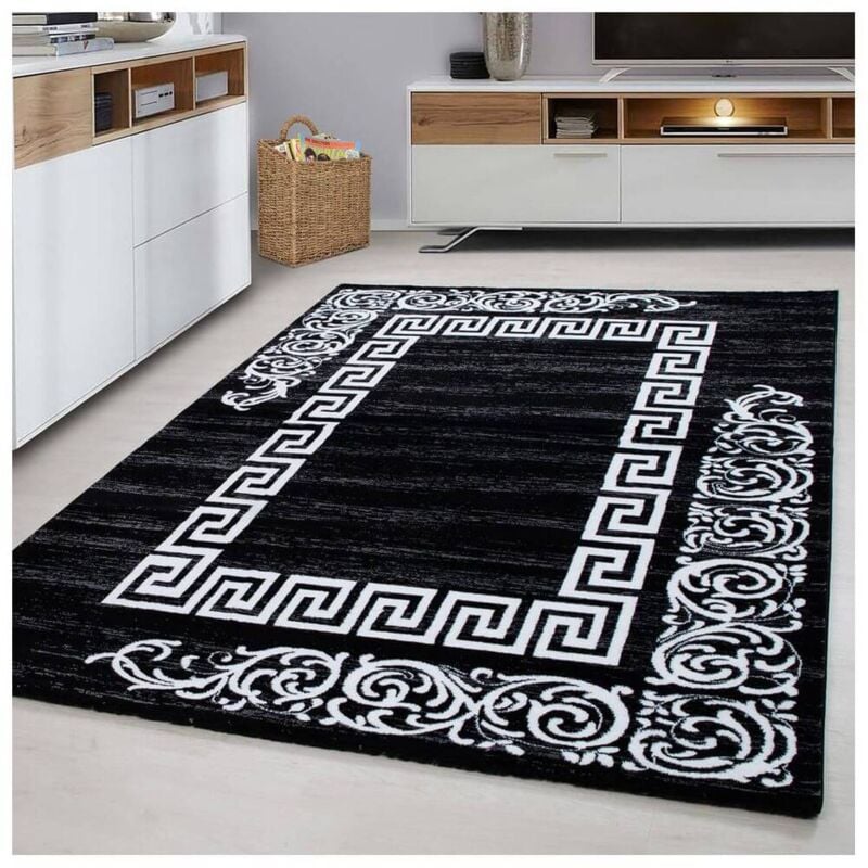 Allotapis - Tapis baroque pour salon en polypropylène Aftas Noir 120x170