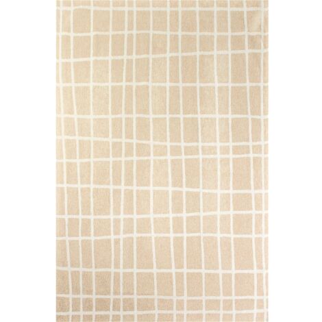 Tapis beige intérieur extérieur motif géométrique antidérapant - 200 x 280 cm