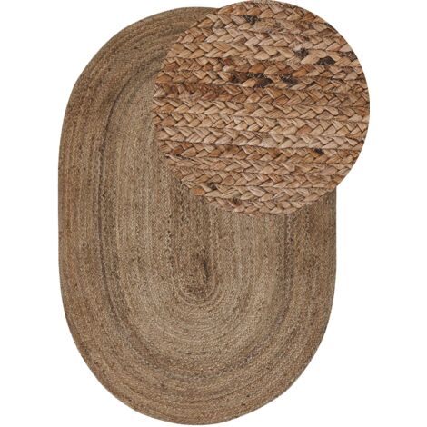 Tapis Beige Jute Tressé Naturel Chauffant Sol 120 x 180 cm Demirci