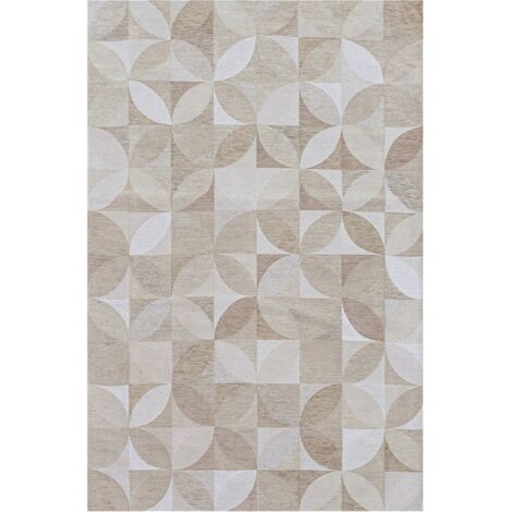 Tapis beige rondo diamond intérieur extérieur antidérapant - 240 x 340 cm