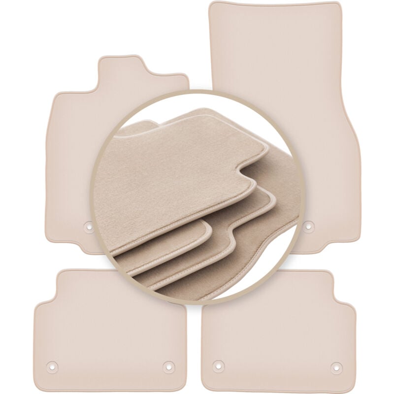Tapis beiges PREMIUM pour : Jaguar XF I 4WD X250 berline, break 2007-2015