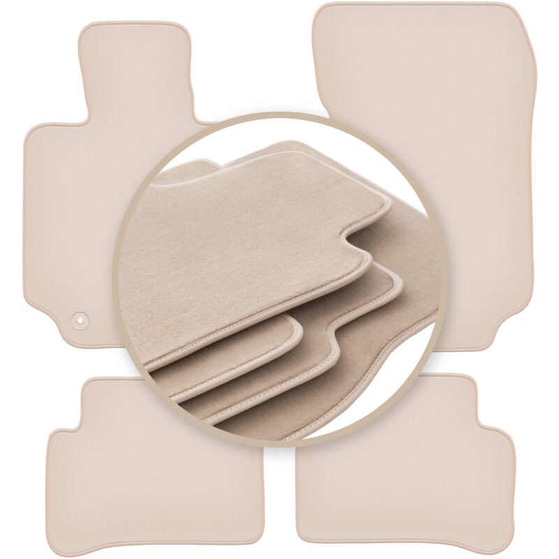 Tapis beiges PREMIUM pour : Mercedes E W212 berline, break, coupé 2009-2016