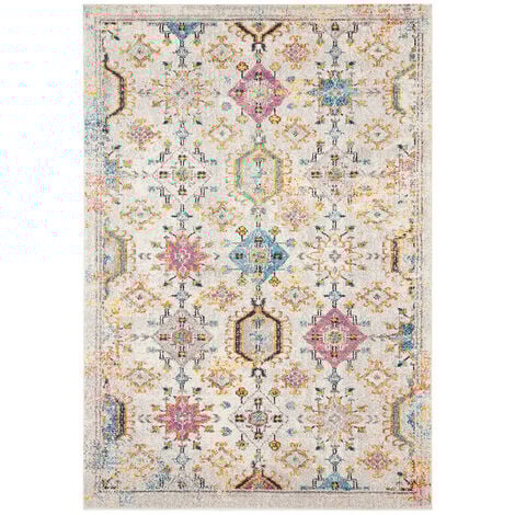 DELADECO Tapis berbère coloré pour salon rectangle ethnique Wexford Multicolore 200x300