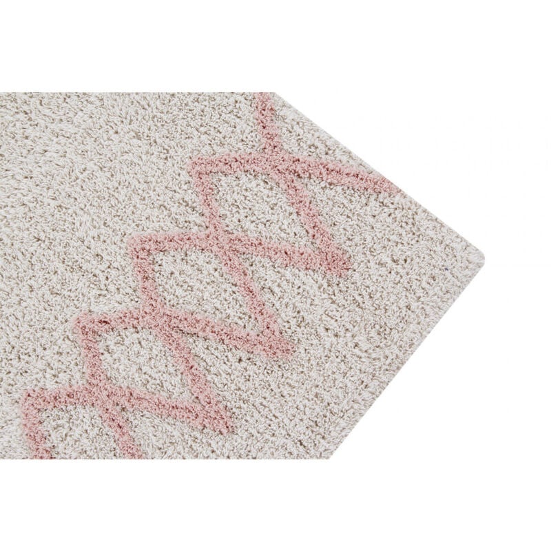 Tapis berbère en coton ethnique lavable en machine Atlas Lorena Canals Rose 120x160