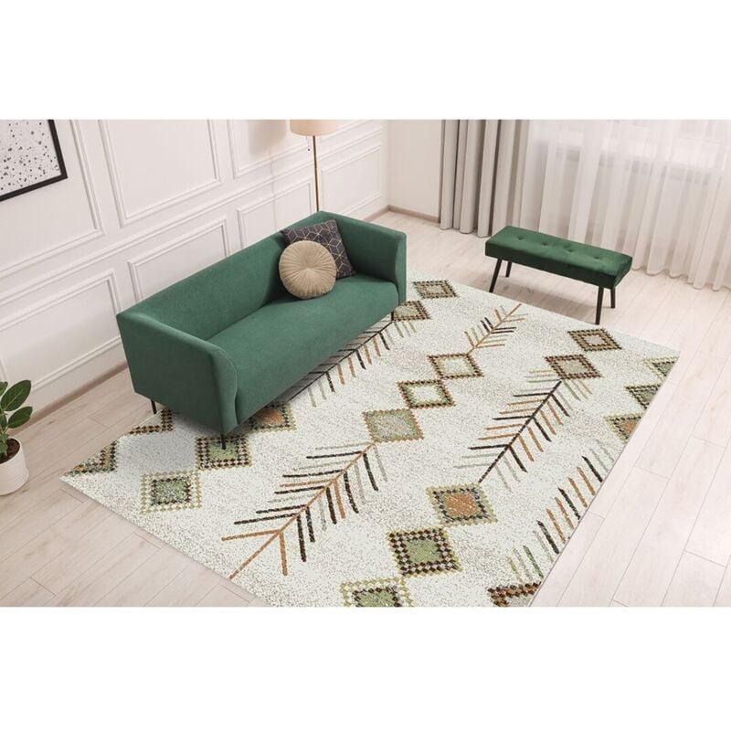 Deladeco - Tapis berbère multicolore ethnique rectangle Hype Multicolore 133x190