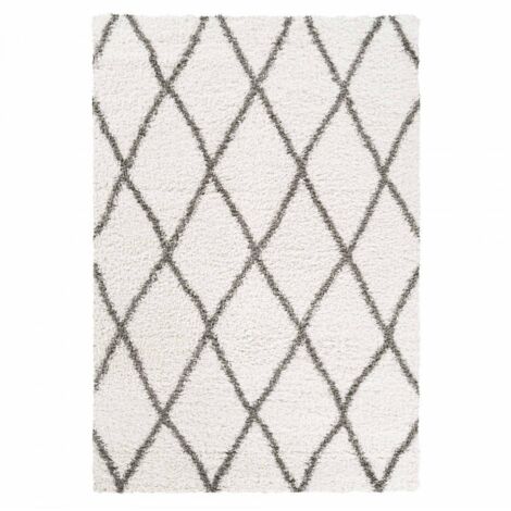 Tapis berbère rectangulaire 60x110 cm crème – Polypropylène tissé – Antistatique et hydrofuge – Décoration intérieure élégante – Jadorel