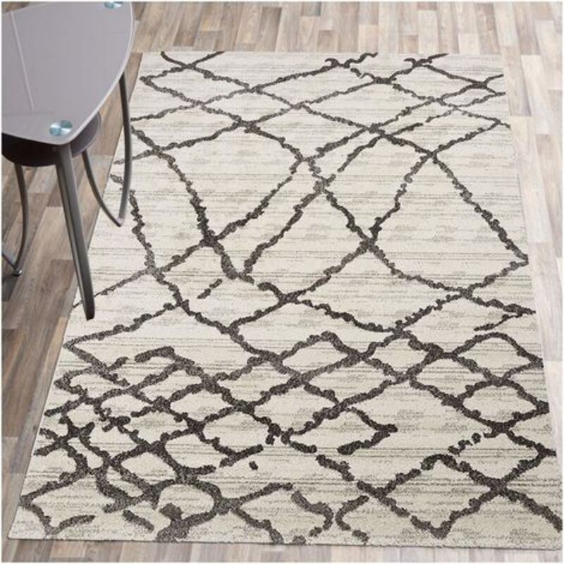 Unamourdetapis - Tapis berbère motif ethnic 60x110 blanc nalifo