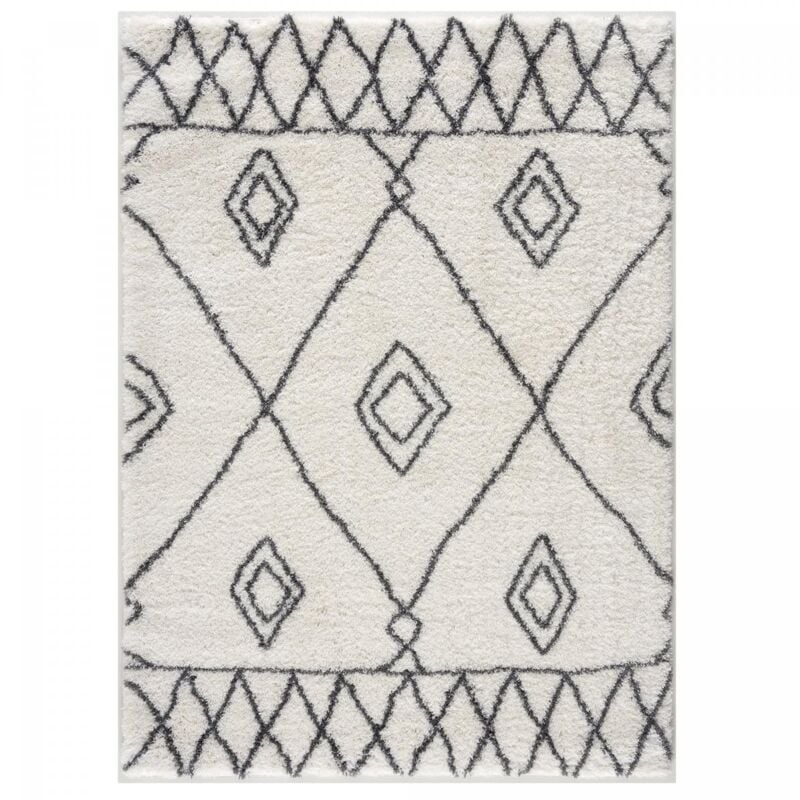 Jadorel - Tapis berbère motif ethnic 60x110 crème doux 2