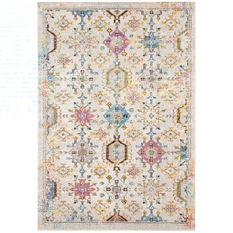 Deladeco - Tapis berbère coloré pour salon rectangle ethnique Wexford Multicolore 60x120