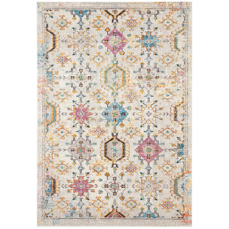 Tapis berbère coloré pour salon rectangle ethnique Wexford Multicolore 80x300