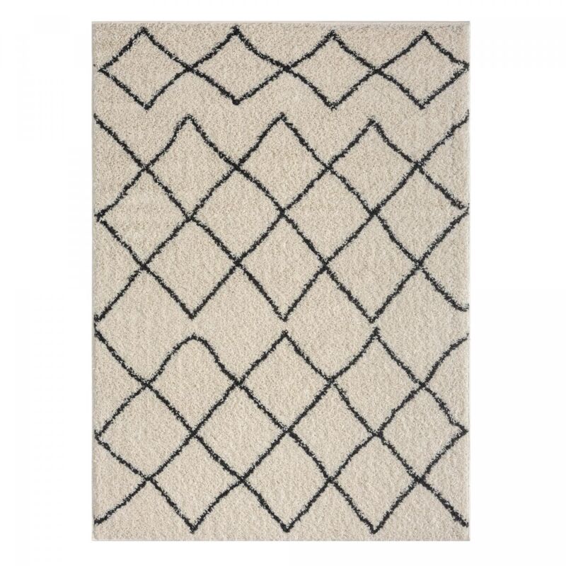 Tapis berbère motifs ethno-chic 80x150 crème BENYLE 1