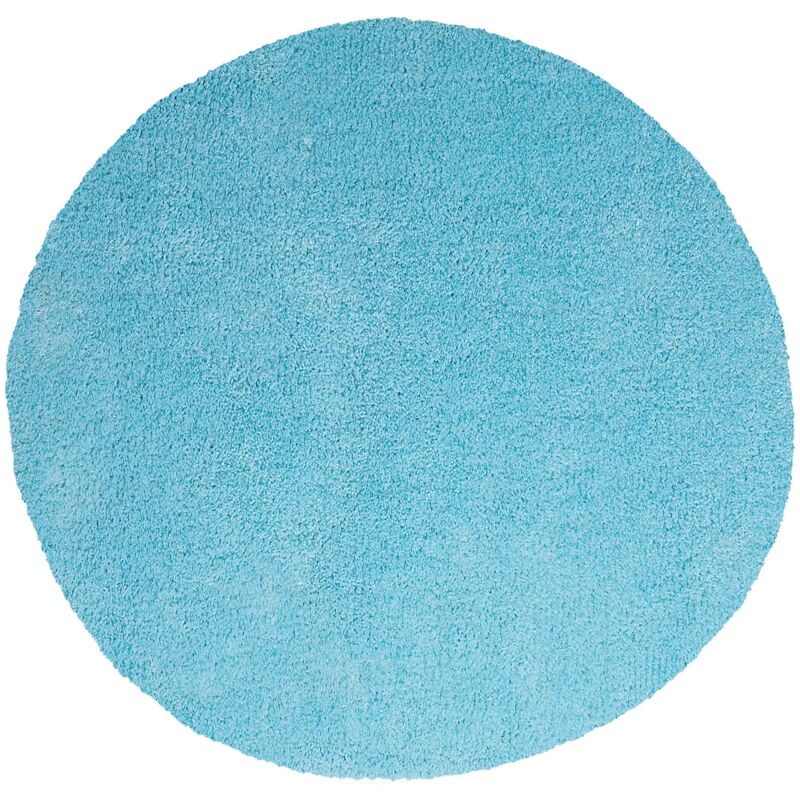 Tapis Rond Bleu Clair en Polyester et Coton pour Chambre ou Salon au Style Moderne 140 cm Beliani