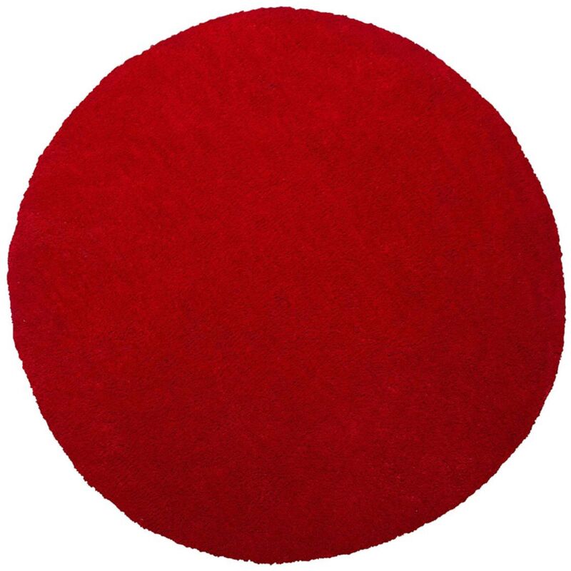 Beliani - Tapis Rond Rouge en Polyester et Coton pour Chambre ou Salon au Style Moderne 140 cm