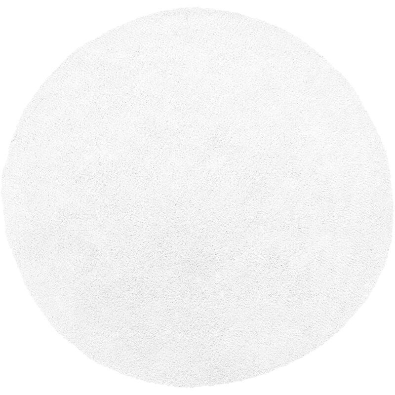 Beliani - Tapis Rond Blanc en Polyester et Coton pour Chambre ou Salon au Style Moderne 140 cm