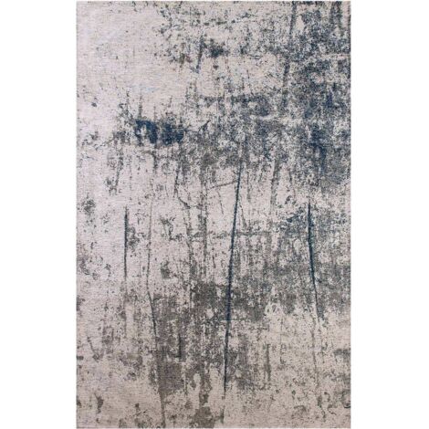 Tapis bleu jacquard antidérapant intérieur extérieur - 80 x 150 cm