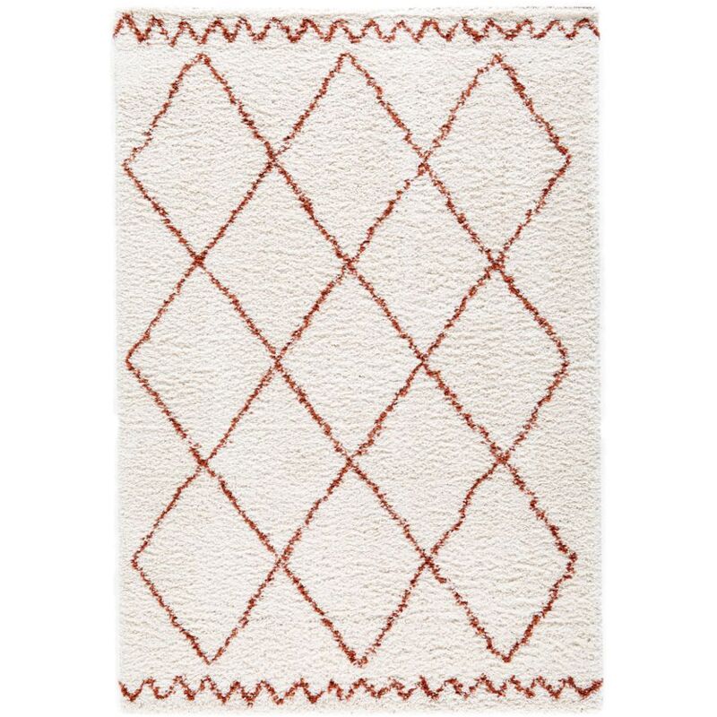 Bobochic - Tapis poils longs simon motifs graphiques 160x230 Beige