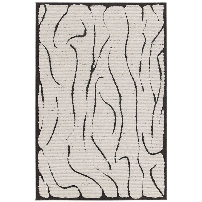 Bobochic - Tapis poils ras cosmara motif abstrait 160x230 Beige
