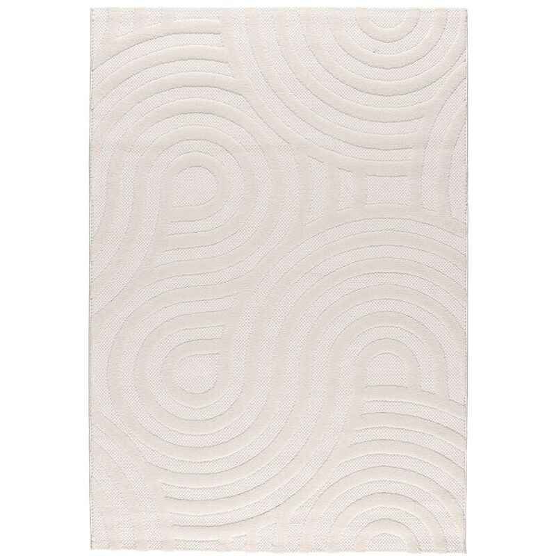 Bobochic - Tapis poils ras josie motif abstrait 160x230 Beige