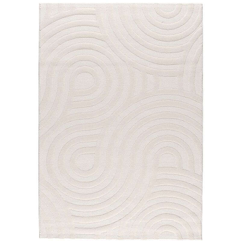Bobochic - Tapis poils ras josie motif abstrait 200x290 Beige