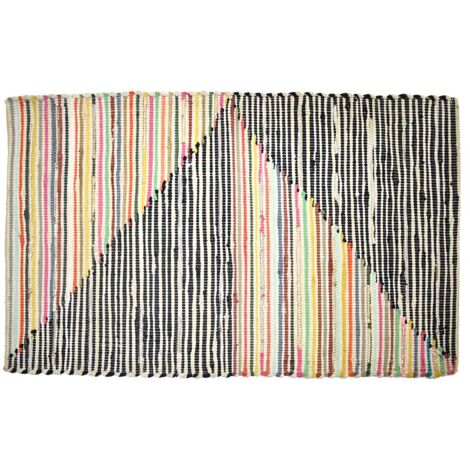 Tapis bohème en coton multicolore 80 x 50 cm