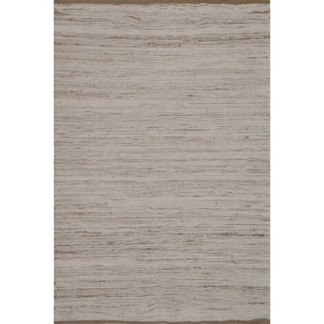 Tapis boho coton et jute effet naturel antidérapant élégant - Naturel beige tressé avec touches marron