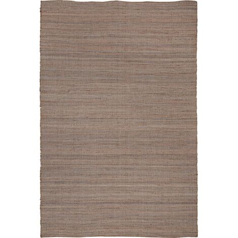 Tapis boho en jute et coton tons marron ambiance chaleureuse - Marron naturel et beige clair