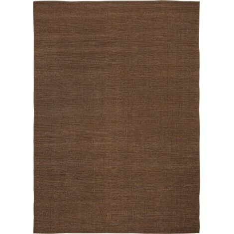 Tapis boho en jute et coton tons marron naturel ambiance lumineuse - Marron naturel tressé