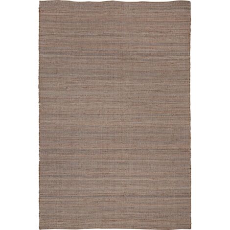 Tapis boho en jute et coton tons marron style naturel - Tons marron naturel et beige