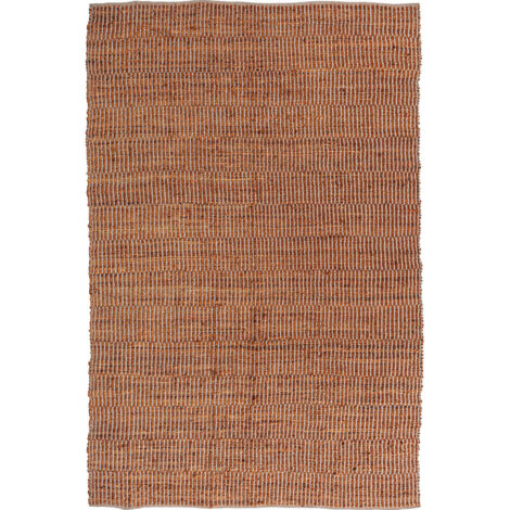 Tapis boho en jute naturel style ethnique pour salon chaleureux - Jute naturel marron chaleureux