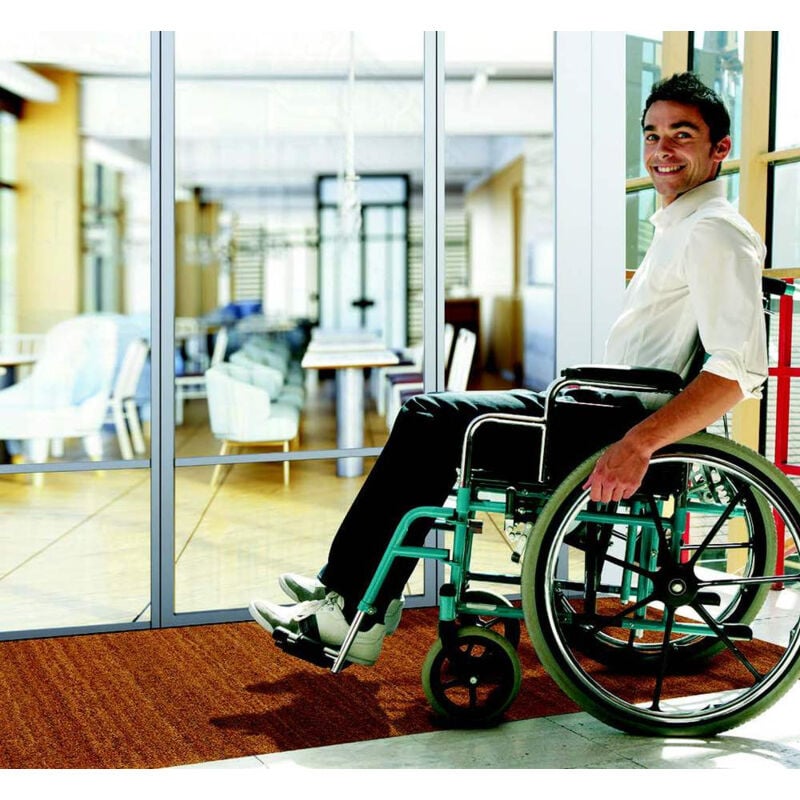 Tapis Brosse Coco Ecru Spécial pmr 17mm 1m x 10ml à la Coupe - decorama