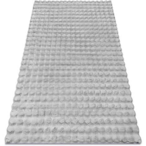 Tapis BUBBLE argentin 21 IMITATION DE FOURRURE DE LAPIN 3D structurel grey 200x290 cm