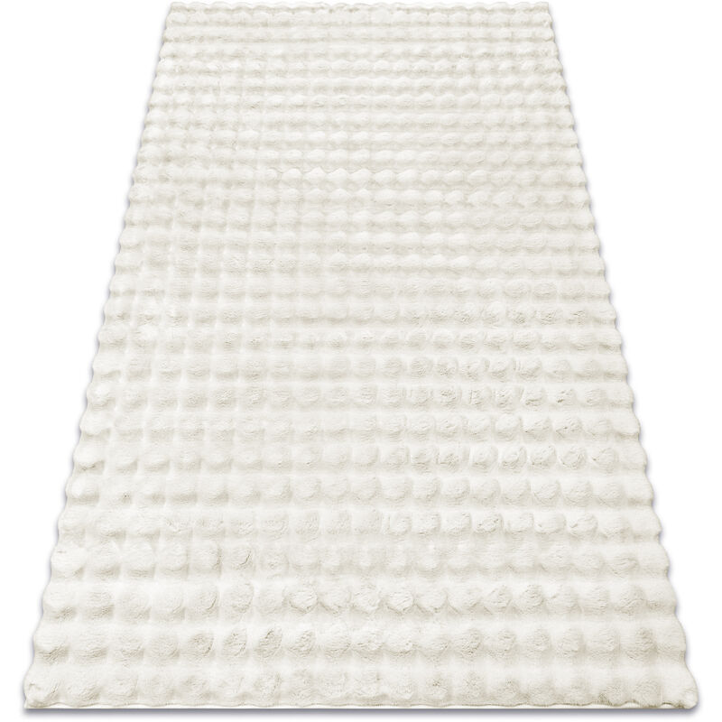 Tapis bubble blancs 11 imitation de fourrure de lapin 3D structurel white 120x170 cm
