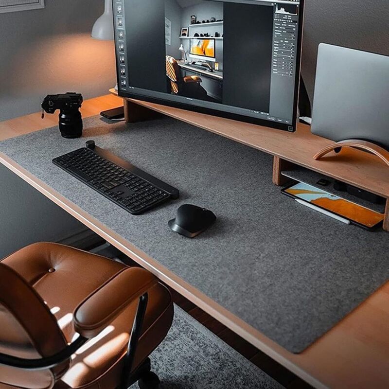 Tapis bureau feutre 90x40cm surdimensionné - Protection bureau et tapis souris grand format