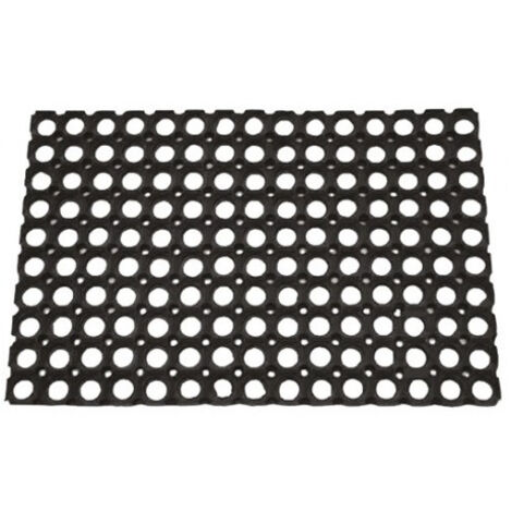 Tapis Caillebotis caoutchouc noir 40x60cm - LUANCE