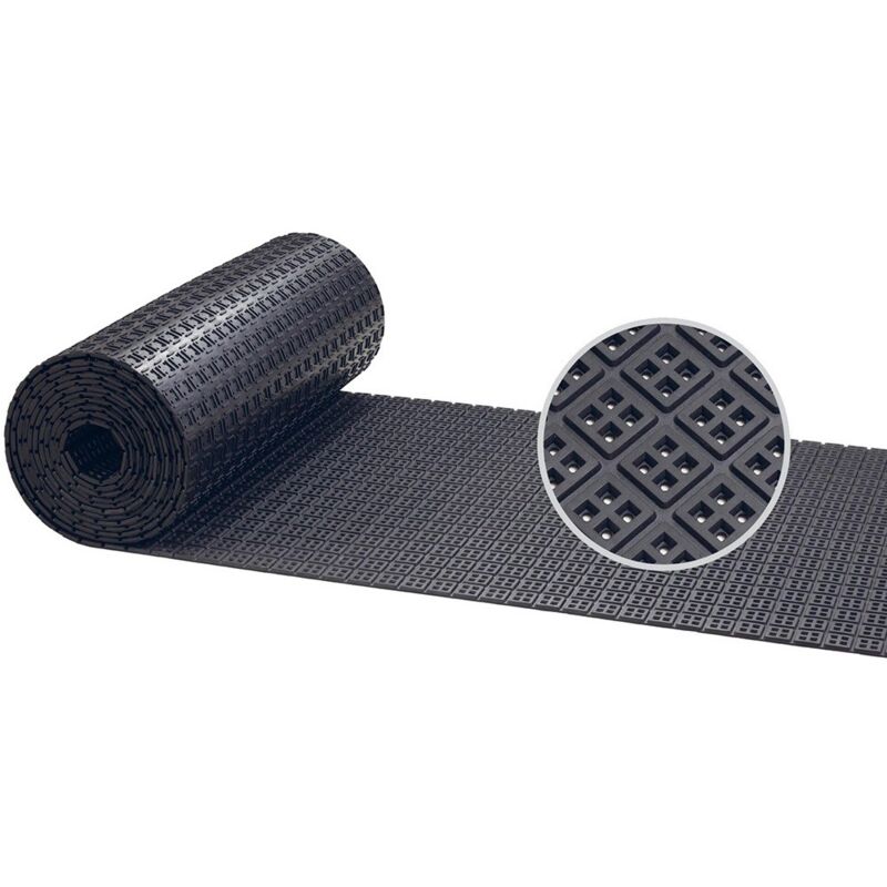 Tapis caoutchouc en rouleau - motif carré - 10 mm - largeur 100 cm - Par mètre linéaire