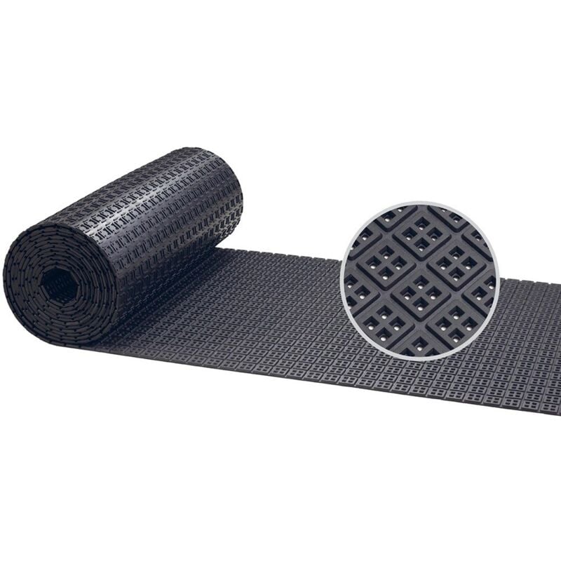 Tapis caoutchouc en rouleau - motif carré - 10 mm - largeur 200 cm - Par mètre linéaire