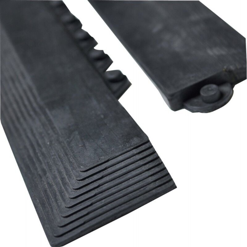 FP - Tapis caoutchouc noir avec patte droite 990X75mm