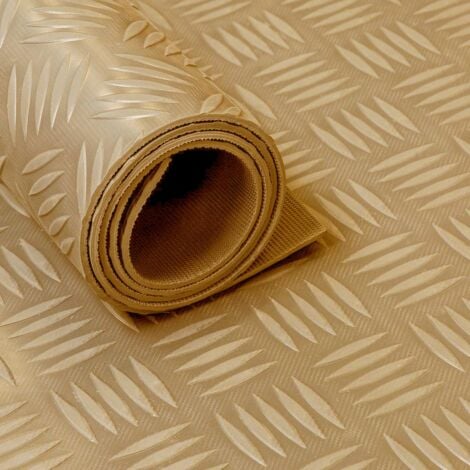 Tapis caoutchouc / Rouleau caoutchouc larmé 3mm beige - Largeur 150 cm - Par mètre linéaire
