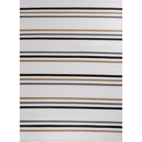 Tapis Capri moderne pour extérieur noir UV résistant - 120 x 160 cm